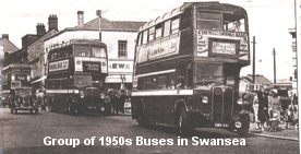 Group of 1950s buses